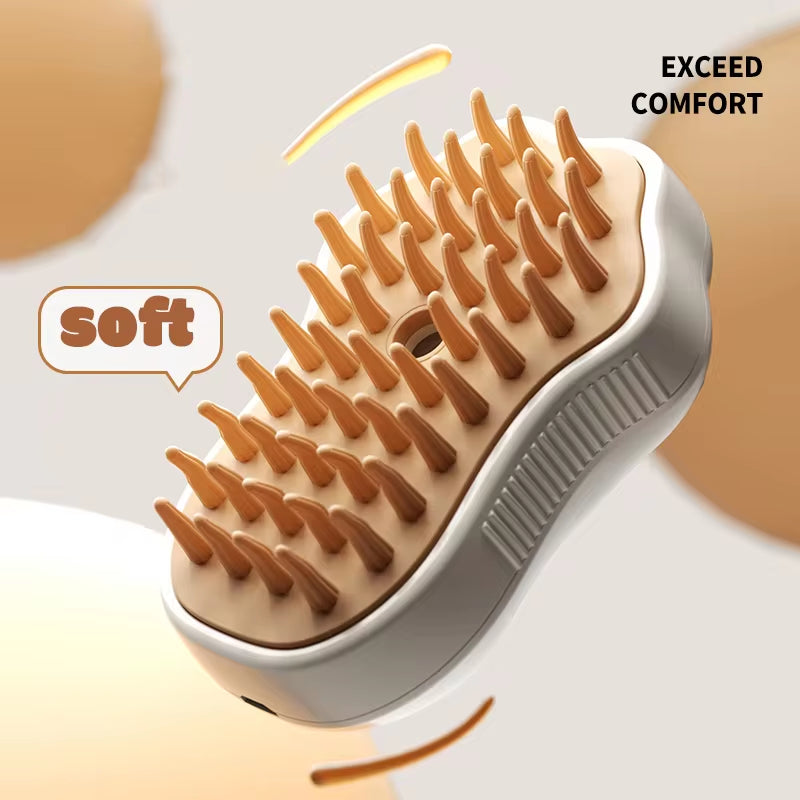 Ultimate 3-in-1 Pet Grooming Brush: Electric Spray Comb for Cats and Dogs with Massaging Action and Hair Removal Features