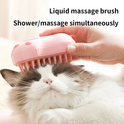 Ultimate 3-in-1 Pet Grooming Brush: Electric Spray Comb for Cats and Dogs with Massaging Action and Hair Removal Features