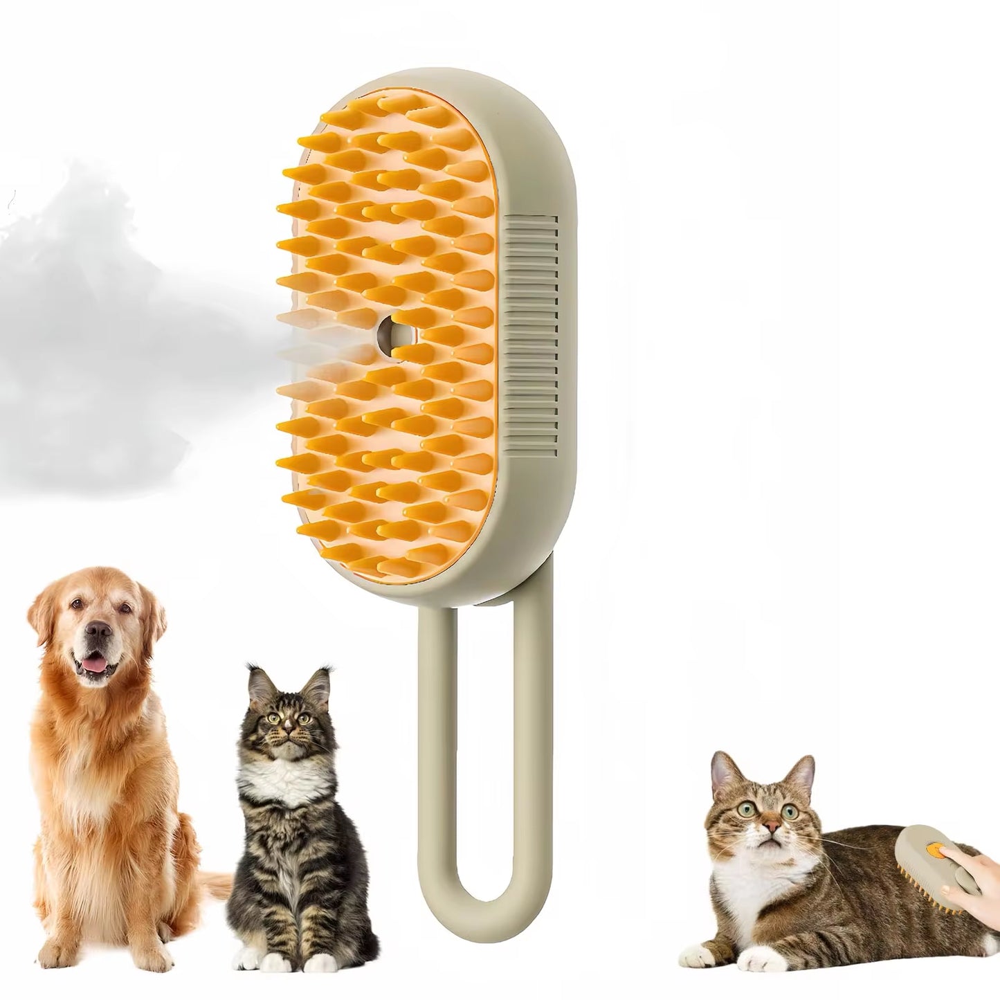 Ultimate 3-in-1 Pet Grooming Brush: Electric Spray Comb for Cats and Dogs with Massaging Action and Hair Removal Features